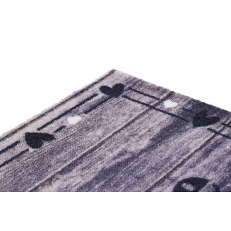 Sdim Πατάκι Εισόδου Μοκέτα με Αντιολισθητικό Υπόστρωμα Ambiance 805 Welcome Wood Hearts 50x75εκ. Πάχους 8mm