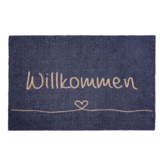 Sdim Πατάκι Εισόδου Μοκέτα με Αντιολισθητικό Υπόστρωμα Ambiance 814 Willkommen Herz Grau 50x75εκ. Πάχους 8mm