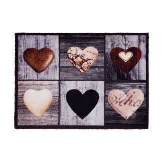 Sdim Πατάκι Εισόδου Μοκέτα με Αντιολισθητικό Υπόστρωμα Ambiance 880 Hearts Brown 50x75εκ. Πάχους 8mm