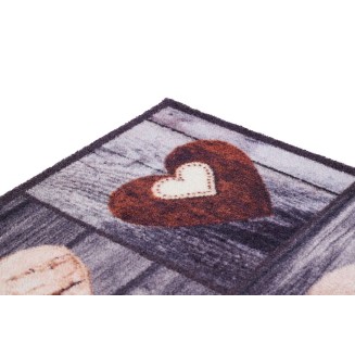 Sdim Πατάκι Εισόδου Μοκέτα με Αντιολισθητικό Υπόστρωμα Ambiance 880 Hearts Brown 50x75εκ. Πάχους 8mm