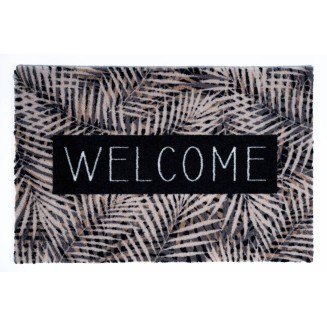 Πατάκι Εισόδου Μοκέτα με Αντιολισθητικό Υπόστρωμα Ambiance 966 Leaves Welcome Beige 50x75εκ Πάχους 8mm Sdim