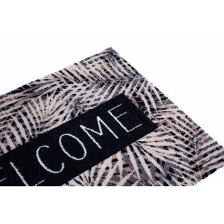 Πατάκι Εισόδου Μοκέτα με Αντιολισθητικό Υπόστρωμα Ambiance 966 Leaves Welcome Beige 50x75εκ Πάχους 8mm Sdim