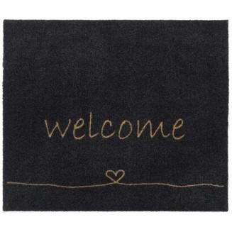 Πατάκι Εισόδου Μοκέτα με Αντιολισθητικό Υπόστρωμα Walk & Wash 805 Welcome Heart Anthra 67x80εκ Πάχους 8mm Sdim