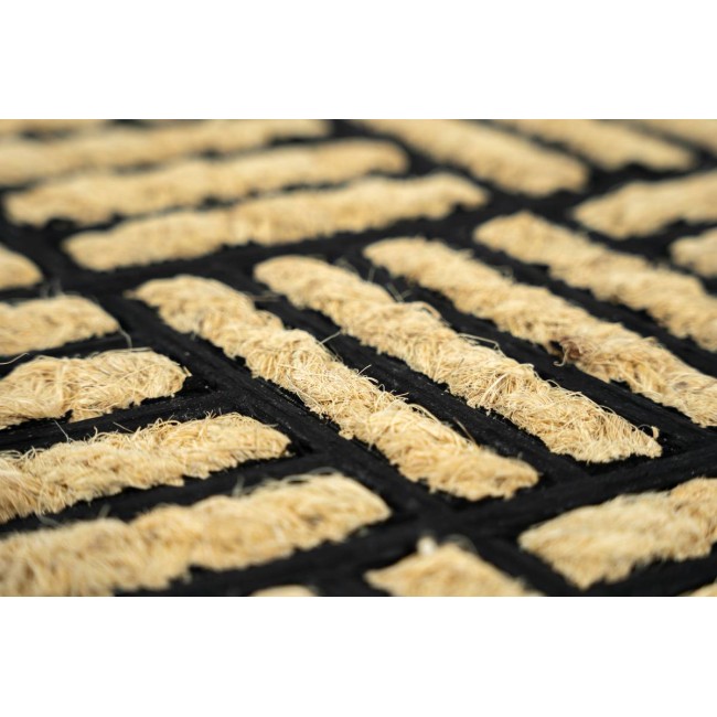 Sdim Πατάκι Εισόδου από Κοκοφοίνικα  και Καουτσούκ με Αντιολισθητικό Υπόστρωμα Boucara 084 Checker 40x60εκ.