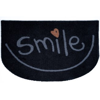 Ημικυκλικό Πατάκι Εισόδου Μοκέτα με Αντιολισθητικό Υπόστρωμα Elegance 335 Hm Smile Ανθρακί-Γκρί 50x75εκ Πάχους 8mm Sdim