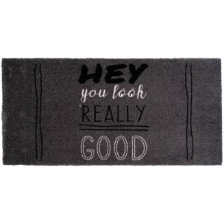 Πατάκι Εισόδου Μοκέτα με Αντιολισθητικό Υπόστρωμα Vision 944 You Look Good Anthra 40x80εκ Πάχους 8mm Sdim