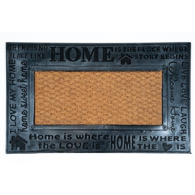 Sdim Πατάκι Εισόδου από Κοκοφοίνικα  και Καουτσούκ με Αντιολισθητικό Υπόστρωμα Kerala 002 Metallic 45x75εκ.