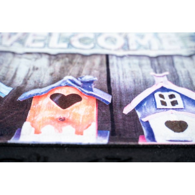 Sdim Αντιολισθητικό Πατάκι Εισόδου Venga 001 Birdhouses Welcome 45x75εκ. Πάχους 6mm