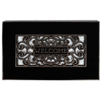 Πατάκι Εισόδου από Κοκοφοίνικα  και Καουτσούκ με Αντιολισθητικό Υπόστρωμα Mathara 001 Welcome Black 45x75εκ Sdim