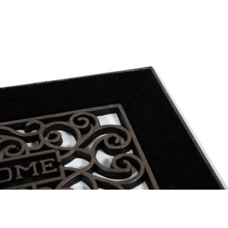 Πατάκι Εισόδου από Κοκοφοίνικα  και Καουτσούκ με Αντιολισθητικό Υπόστρωμα Mathara 001 Welcome Black 45x75εκ Sdim