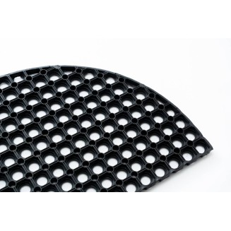 Ημικυκλικό Αντιολισθητικό Πατάκι Εισόδου από Καουτσούκ Domino Black HR 45x75εκ Πάχους 22mm Sdim