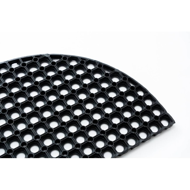 Sdim Ημικυκλικό Αντιολισθητικό Πατάκι Εισόδου από Καουτσούκ Domino Black HR 45x75εκ. Πάχους 22mm