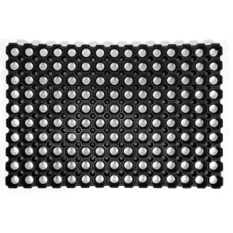 Αντιολισθητικό Πατάκι Εισόδου από Καουτσούκ Domino Black 80x120εκ Πάχους 22mm Sdim