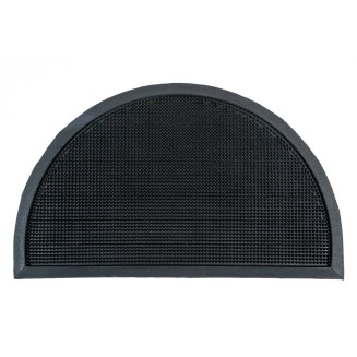 Ημικυκλικό Αντιολισθητικό Πατάκι Εισόδου από Καουτσούκ Finger Tip Black HR 45x75εκ Sdim