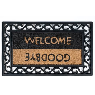 Πατάκι Εισόδου από Κοκοφοίνικα  και Καουτσούκ με Αντιολισθητικό Υπόστρωμα Impala 075 Welcome Goodbye  45x75εκ Sdim