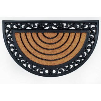 Ημικυκλικό Πατάκι Εισόδου από Κοκοφοίνικα  και Καουτσούκ με Αντιολισθητικό Υπόστρωμα Impala 077 Brush Halfround 45x75εκ Sdim