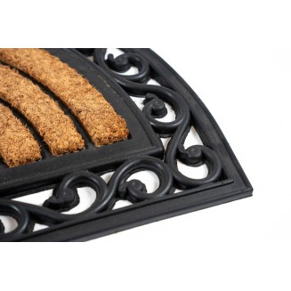 Ημικυκλικό Πατάκι Εισόδου από Κοκοφοίνικα  και Καουτσούκ με Αντιολισθητικό Υπόστρωμα Impala 077 Brush Halfround 45x75εκ Sdim