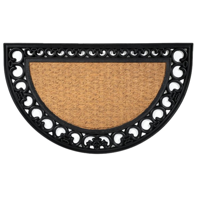 Sdim Ημικυκλικό Πατάκι Εισόδου από Κοκοφοίνικα  και Καουτσούκ με Αντιολισθητικό Υπόστρωμα Gazelle 200 Half Round 45x75εκ.