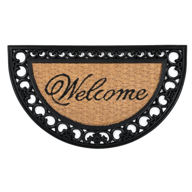 Sdim Ημικυκλικό Πατάκι Εισόδου από Κοκοφοίνικα  και Καουτσούκ με Αντιολισθητικό Υπόστρωμα Gazelle 601 Welcome HR 45x75εκ.