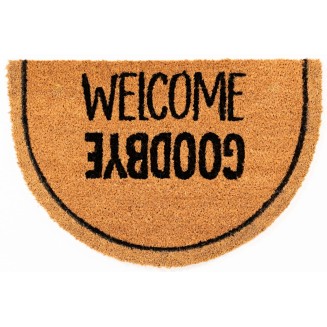 Ημικυκλικό Πατάκι Εισόδου από Κοκοφοίνικα με Αντιολισθητικό Υπόστρωμα Coco Gold 920 Welcome Goodbye 40x60εκ Sdim