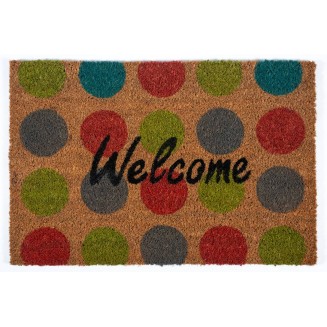 Πατάκι Εισόδου από Κοκοφοίνικα με Αντιολισθητικό Υπόστρωμα Freestyle 708 Welcome Dots 40x60εκ Sdim