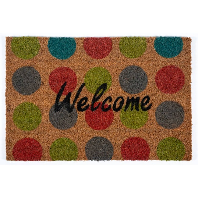 Sdim Πατάκι Εισόδου από Κοκοφοίνικα με Αντιολισθητικό Υπόστρωμα Freestyle 708 Welcome Dots 40x60εκ.