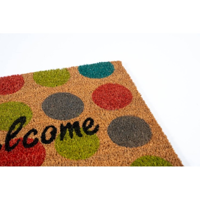 Sdim Πατάκι Εισόδου από Κοκοφοίνικα με Αντιολισθητικό Υπόστρωμα Freestyle 708 Welcome Dots 40x60εκ.