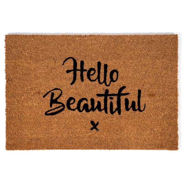 Sdim Πατάκι Εισόδου από Κοκοφοίνικα με Αντιολισθητικό Υπόστρωμα Freestyle 890 Hello Beautiful 40x60εκ.