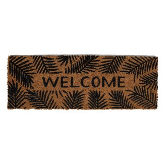 Πατάκι Εισόδου από Κοκοφοίνικα με Αντιολισθητικό Υπόστρωμα Finesse 966 Leaves Welcome 26x75εκ Πάχους 15mm Sdim