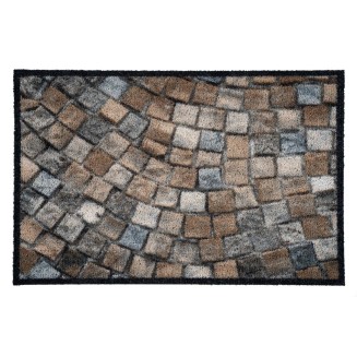 Πατάκι Εισόδου Μοκέτα με Αντιολισθητικό Υπόστρωμα Optima 001 Stones 50x75εκ Πάχους 7mm Sdim