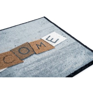 Πατάκι Εισόδου Μοκέτα με Αντιολισθητικό Υπόστρωμα Optima 003 Concrete Welcome 50x75εκ Πάχους 7mm Sdim