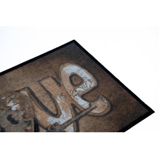 Πατάκι Εισόδου Μοκέτα με Αντιολισθητικό Υπόστρωμα Mondial 005 Love Καφέ 50x75εκ Πάχους 8mm Sdim