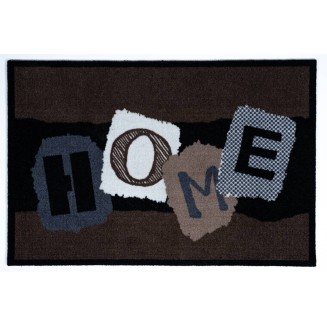 Πατάκι Εισόδου Μοκέτα με Αντιολισθητικό Υπόστρωμα Mondial 009 Home Papercut Μαύρο-Καφέ 50x75εκ Πάχους 8mm Sdim