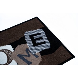 Πατάκι Εισόδου Μοκέτα με Αντιολισθητικό Υπόστρωμα Mondial 009 Home Papercut Μαύρο-Καφέ 50x75εκ Πάχους 8mm Sdim