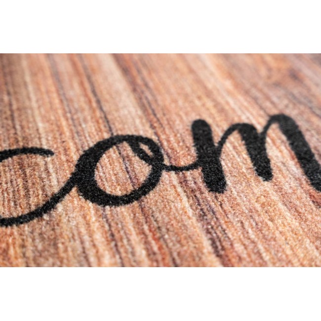 Sdim Οβάλ Πατάκι Εισόδου Μοκέτα με Αντιολισθητικό Υπόστρωμα Prestige Shape 006 Welcome Wood Καφέ 50x75εκ.