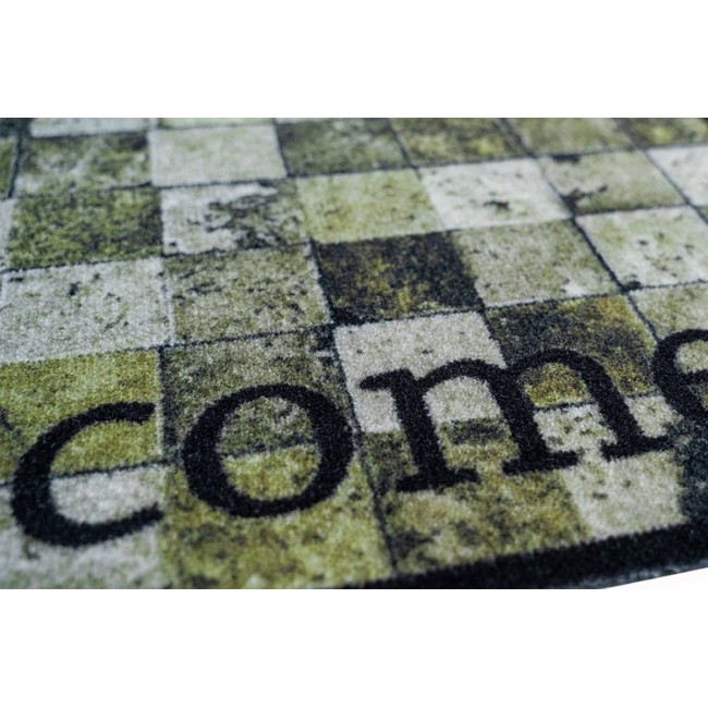 Sdim Πατάκι Εισόδου Μοκέτα με Αντιολισθητικό Υπόστρωμα Prestige 032 Welcome Tiles Πράσινο 50x75εκ.