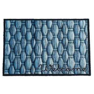 Πατάκι Εισόδου Μοκέτα με Αντιολισθητικό Υπόστρωμα Prestige 040 Welcome Knots Μπλε 50x75εκ Sdim