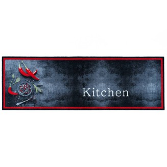 Πατάκι Κουζίνας με Αντιολισθητικό Υπόστρωμα Cook & Wash 125 Spicy Kitchen Ανθρακί/Κόκκινο 50x150εκ Sdim