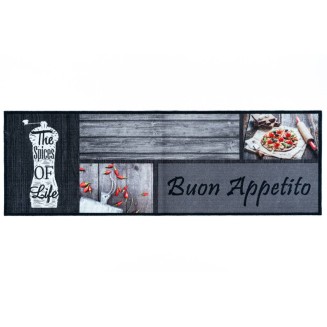 Πατάκι Κουζίνας με Αντιολισθητικό Υπόστρωμα Cook & Wash 304 Buon Appetito Grey 50x150εκ Sdim