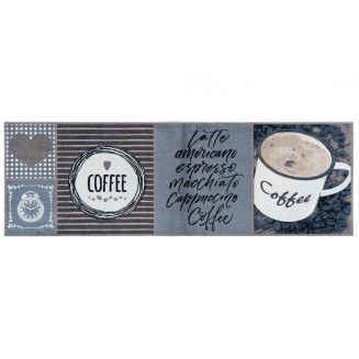 Πατάκι Κουζίνας με Αντιολισθητικό Υπόστρωμα Cook & Wash 310 Love Good Coffee Γκρί/Καφέ 50x150εκ Sdim