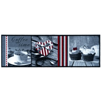 Πατάκι Κουζίνας με Αντιολισθητικό Υπόστρωμα Cook & Wash 624 Coffee Time Grey Γκρί/Κόκκινο 50x150εκ Sdim