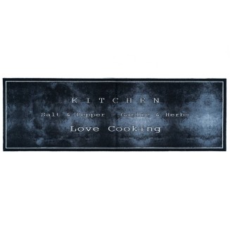 Πατάκι Κουζίνας με Αντιολισθητικό Υπόστρωμα Cook & Wash 690 Love Cooking Black 50x150εκ Sdim
