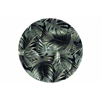 Στρογγυλό Πατάκι Κουζίνας με Αντιολισθητικό Υπόστρωμα Universal 985 Palm Leaves Φ100εκ Sdim