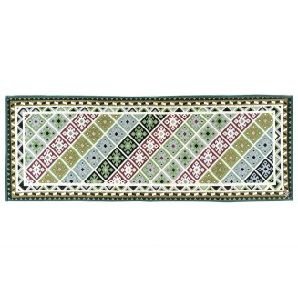 Βαμβακερό Πατάκι Κουζίνας Με Αντιολισθητικό Υπόστρωμα Kilim 004 Πράσινο 50x140εκ Sdim