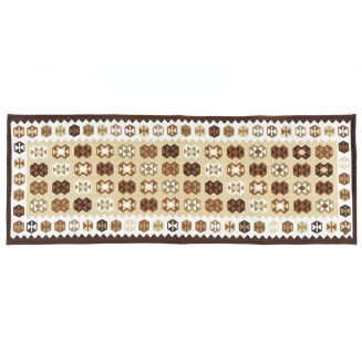 Βαμβακερό Πατάκι Κουζίνας Με Αντιολισθητικό Υπόστρωμα Kilim 006 Μπέζ/Καφέ 50x140εκ Sdim