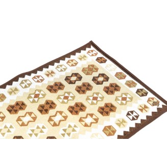 Βαμβακερό Πατάκι Κουζίνας Με Αντιολισθητικό Υπόστρωμα Kilim 006 Μπέζ/Καφέ 50x140εκ Sdim