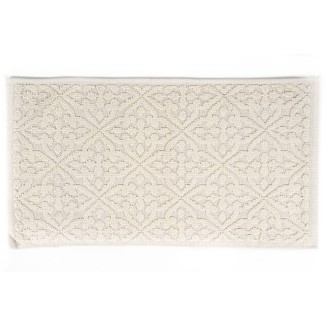 Πατάκι Μπάνιου με Μικροΐνες & Αντιολισθητικό Υπόστρωμα Venere 002 White 50x90εκ Sdim