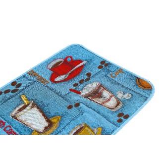 Πατάκι Κουζίνας με Αντιολισθητικό Υπόστρωμα Collage 6501 Μπλέ 50x150εκ Sdim Πατάκι Κουζίνας με Αντιολισθητικό Υπόστρωμα Collage 6501 Μπλέ 50x150εκ Sdim