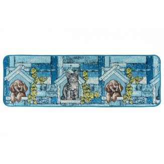 Πατάκι Κουζίνας με Αντιολισθητικό Υπόστρωμα Collage 9701 Μπλέ 50x150εκ Sdim Πατάκι Κουζίνας με Αντιολισθητικό Υπόστρωμα Collage 9701 Μπλέ 50x150εκ Sdim