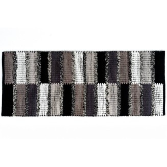 Βαμβακερό Πατάκι Κουζίνας Seema 004 Μαύρο/Γκρί 55x140εκ Sdim